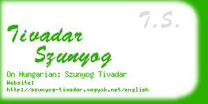 tivadar szunyog business card